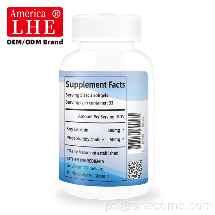 Shecome Soy Lecithin Softgels Suporte à Função Cerebral